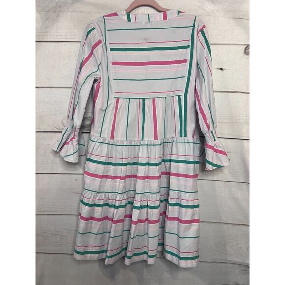 Crown N Ivy Dress Size MED Tiered Long Sleeve Stripes Multicolor - Picture 2 of 5